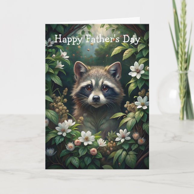 Cute Racoon Father's Day Card (Front)