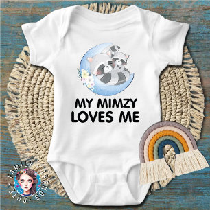 Cute Racoon Flower My Mimzy Loves Me Baby Bodysuit