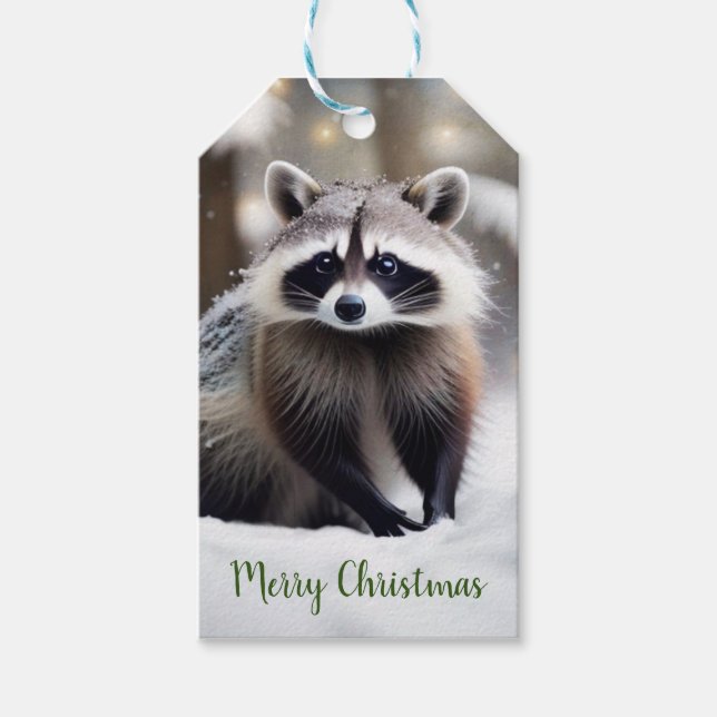 Cute Racoon Gift Tags (Front)