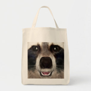 Cute Racoon Head Funny Animal Portrait Tote Bag