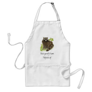 Cute Racoon, Help Wash up, Animal Standard Apron