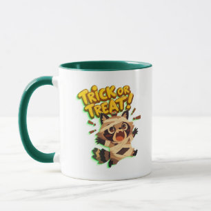 Cute racoon in mummy costume with Trick or Treat  Mug