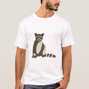 Cute Racoon in Pine Forest Illustration T-Shirt