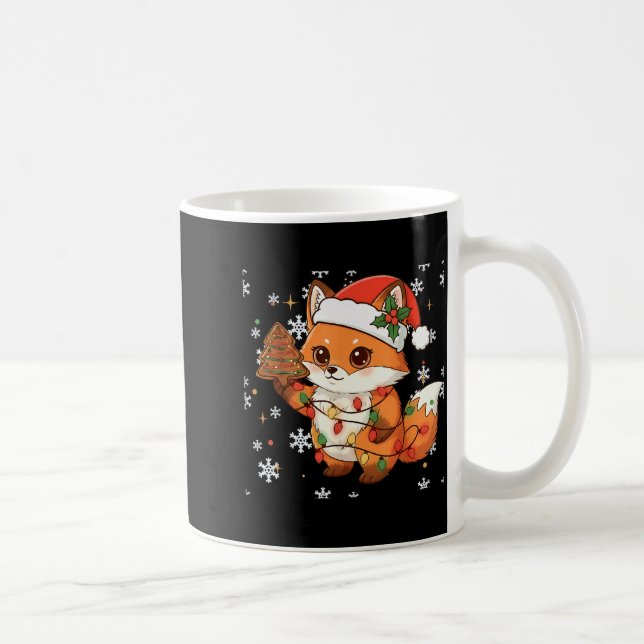 Cute Racoon Lights Tree Cake Funny Xmas Merry Chri Coffee Mug (Right)