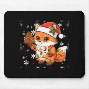 Cute Racoon Lights Tree Cake Funny Xmas Merry Chri Mouse Pad