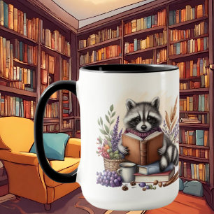 Cute racoon lovers add monogram mug