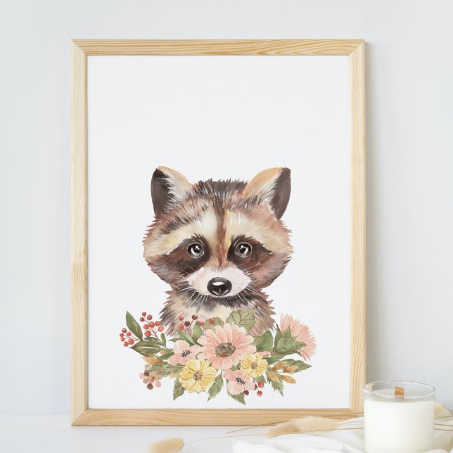 Cute Racoon Nursery Wall Art Décor, Baby Gift (Creator Uploaded)
