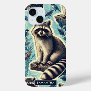Cute Racoon Pattern iPhone 15 Case