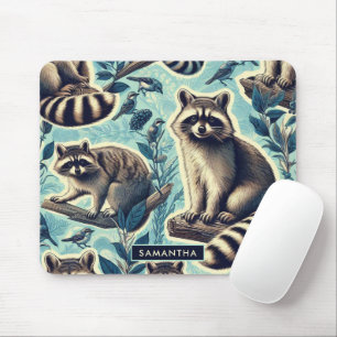 Cute Racoon Pattern Mouse Pad
