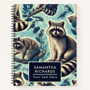 Cute Racoon Pattern Notebook