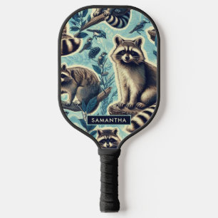 Cute Racoon Pattern Pickleball Paddle