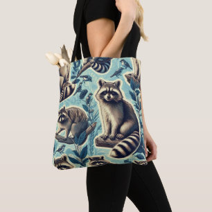 Cute Racoon Pattern Tote Bag