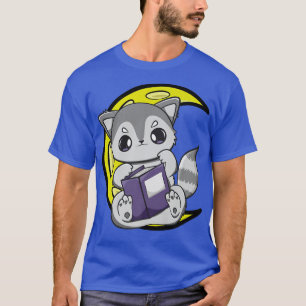 Cute Racoon Reading A Spell Book For Magician And T-Shirt