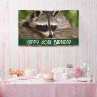 Cute Racoon Resting on a Log Birthday