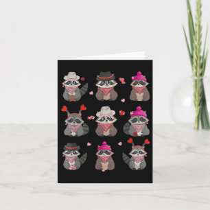 Cute Racoon Valentines Day Funny Racoon Hearts An Card