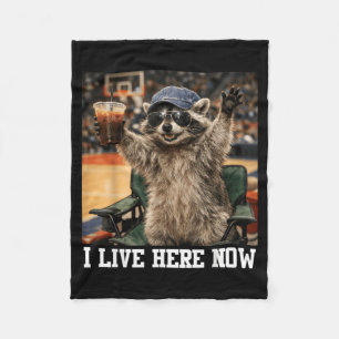 Cute Racoon Watch Basball Game Funny Quote Fan Fleece Blanket