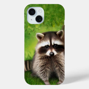 Cute Racoon with a Really Cute Face iPhone 15 Case