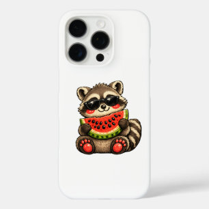 Cute Racoon with Watermelon iPhone 16 Pro Case