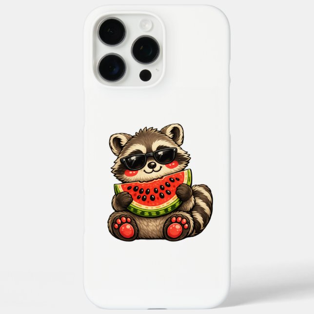 Cute Racoon with Watermelon Case-Mate iPhone Case (Back)