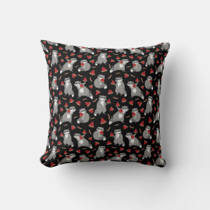Cute racoon with watermelon cushion