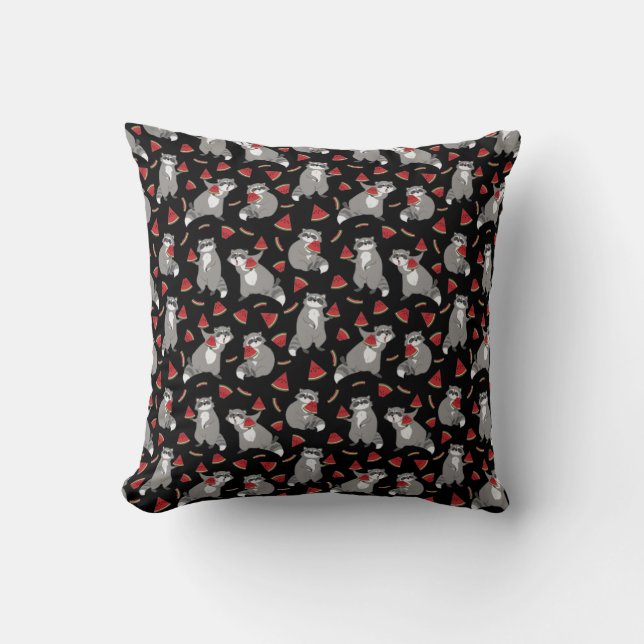 Cute racoon with watermelon cushion (Front)
