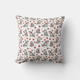 Cute Racoon with Watermelon Cushion