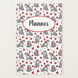 Cute racoon with watermelon personalised planner