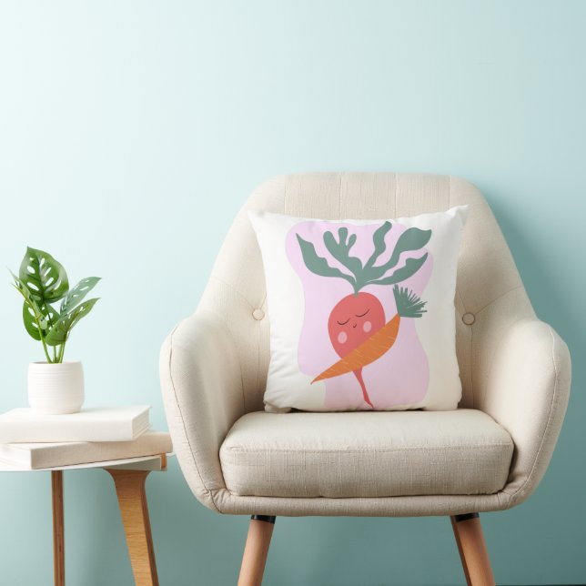 Cute Radish and Carrot Cartoon Cushion (Chair)