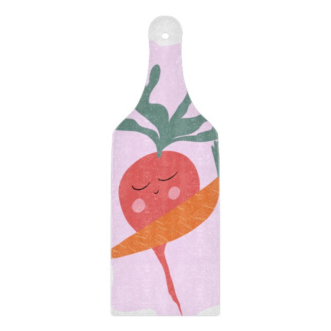 Cute Radish and Carrot Cartoon Pattern    Cutting Board (Front)