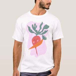 Cute Radish and Carrot Cartoon  T-Shirt