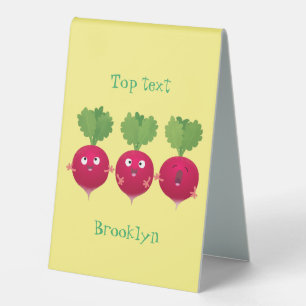 Cute radishes singing trio cartoon vegetables