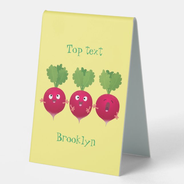 Cute radishes singing trio cartoon vegetables (Front)