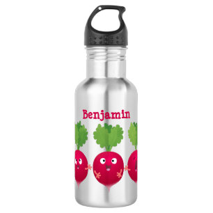 Cute radishes singing trio cartoon vegetables 532 ml water bottle