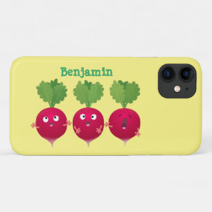Cute radishes singing trio cartoon vegetables iPhone 11 case
