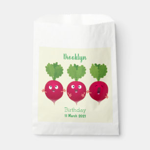Cute radishes singing trio cartoon vegetables favour bag