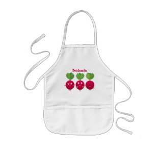 Cute radishes singing trio cartoon vegetables kids apron