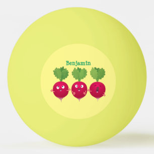 Cute radishes singing trio cartoon vegetables ping pong ball
