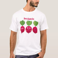 Cute radishes singing trio cartoon vegetables