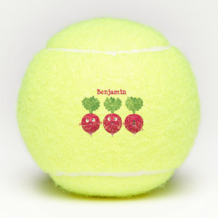 Cute radishes singing trio cartoon vegetables tennis balls