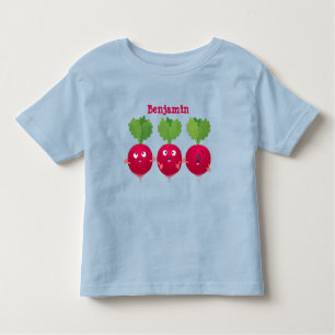 Cute radishes singing trio cartoon vegetables toddler T-Shirt