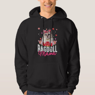 Cute Ragdoll Mama Flower Bandanna Cat Mother's D Hoodie