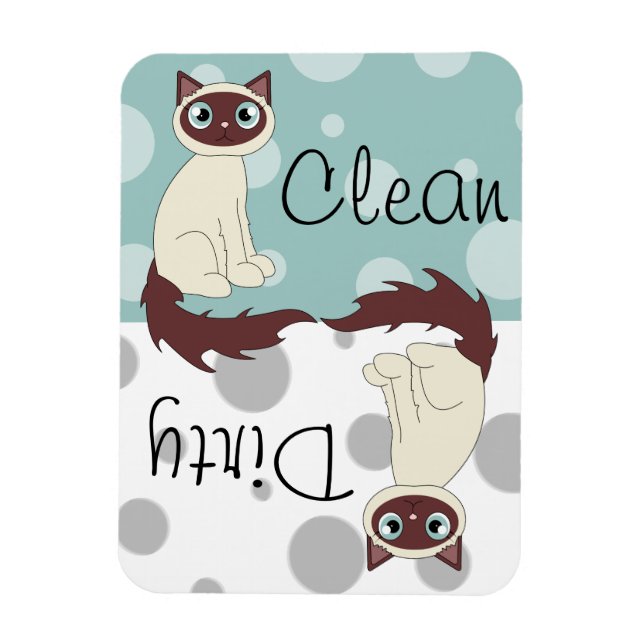 Cute Ragdoll Siamese Clean Dirty Dishwasher Magnet (Vertical)