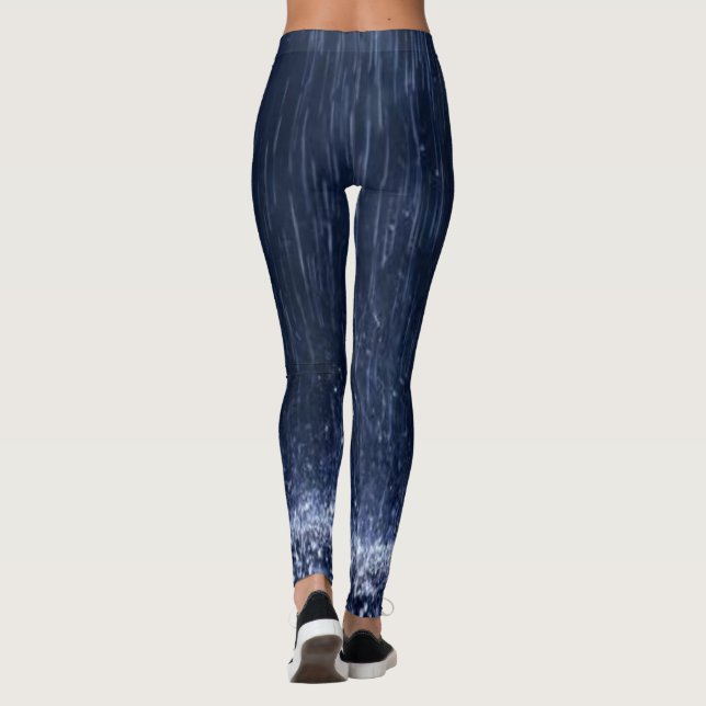 Cute Rain Blue Leggings Long (Back)