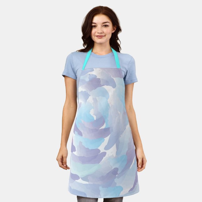 Cute Rain Clouds Watercolor Apron (Worn)