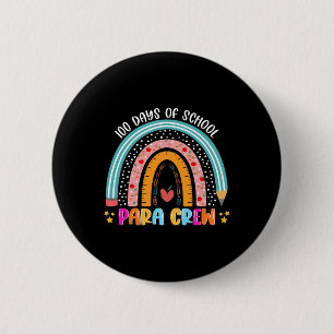 Cute Rainbow 100 Days Of School Para Crew Lover 10 6 Cm Round Badge