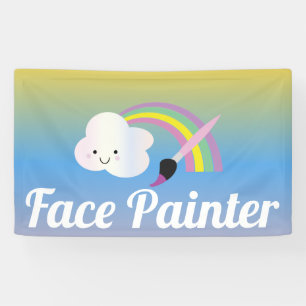 Cute Rainbow and Brush Facepainter Artist Banner