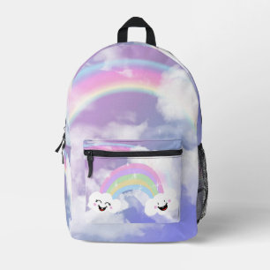Cute Rainbow and Clouds  Printed Backpack