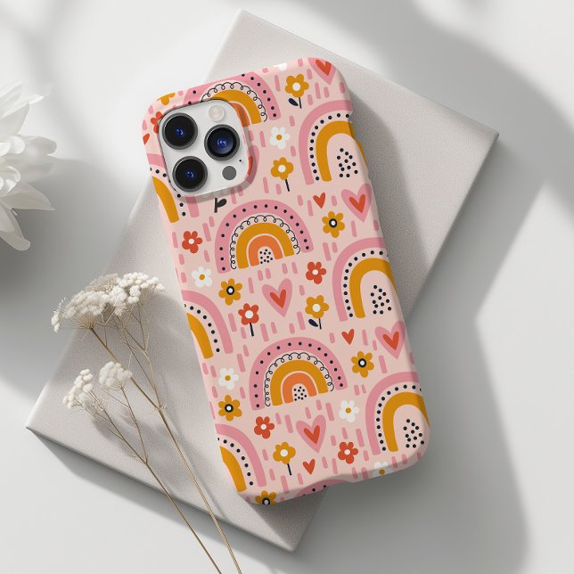 Cute Rainbow and Flowers Colourful  Case-Mate iPhone Case (Creator Uploaded)