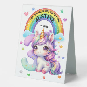 Cute Rainbow and Unicorn 3rd Birthday Party