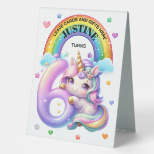 Cute Rainbow and Unicorn 6th Birthday Party